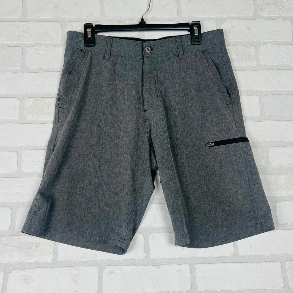 Rugby University Mens Hybrid Walk Shorts Charcoal Gray Heather Size 32W